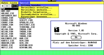 Screenshot Windows 1.03; Rechte: Wikipedia