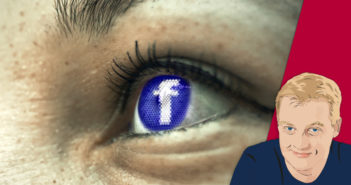 Facebook Logo spiegelt sich im Auge; Recht: Pixabay/WDR