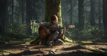Eine Szene aus dem Spiel "The Last of Us 2": Protagonistin Ellie spielt Gitarre. Bild: Sony / Naughty Dog
